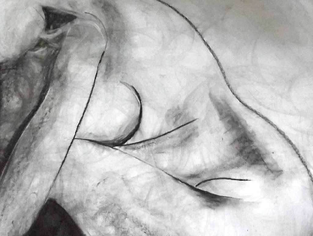 BODY ART: A charcoal skin drawing by Janelle Buckley. BODY ART: A charcoal skin drawing by Janelle Buckley.